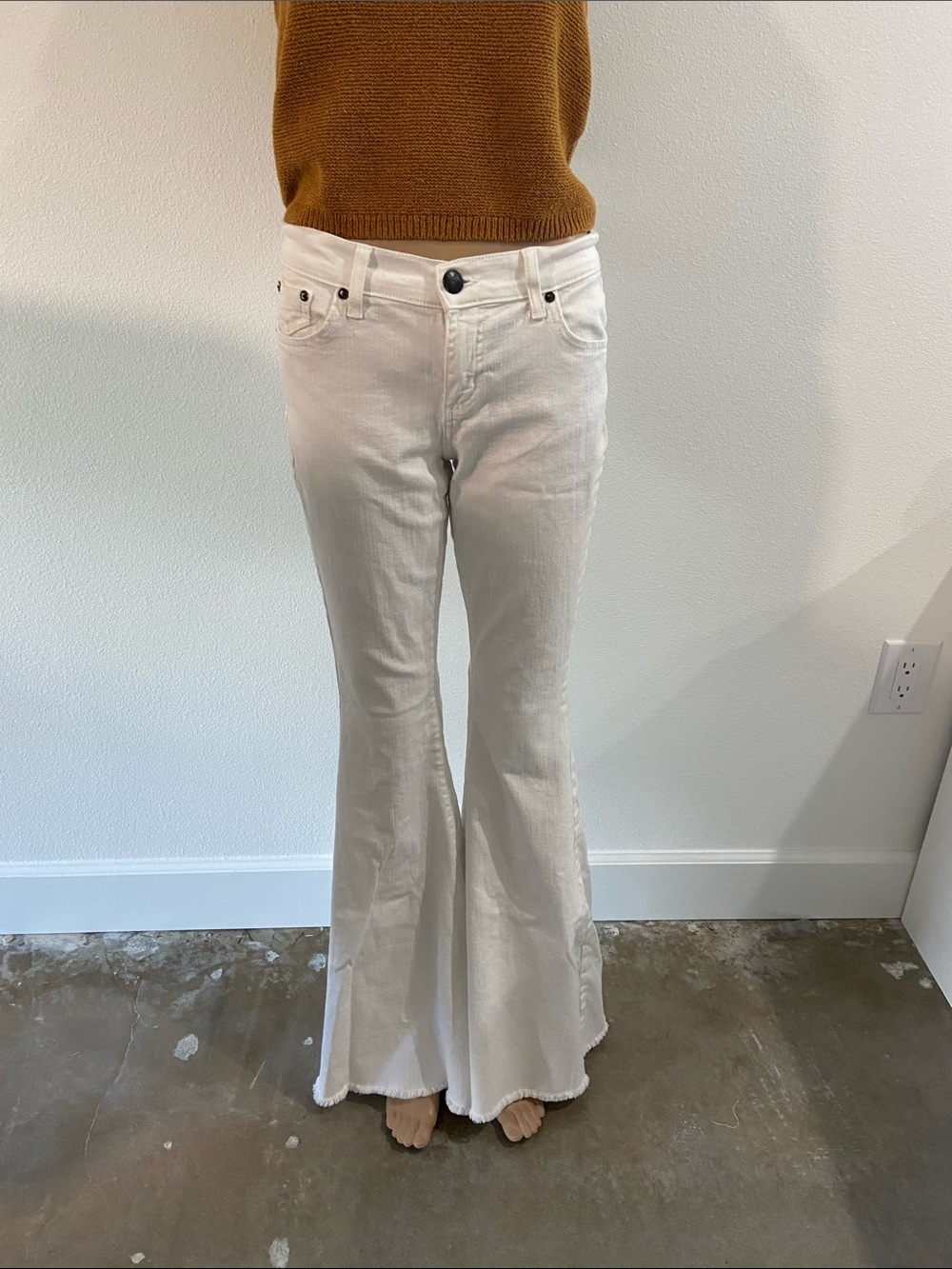 Free People white Flare Jeans